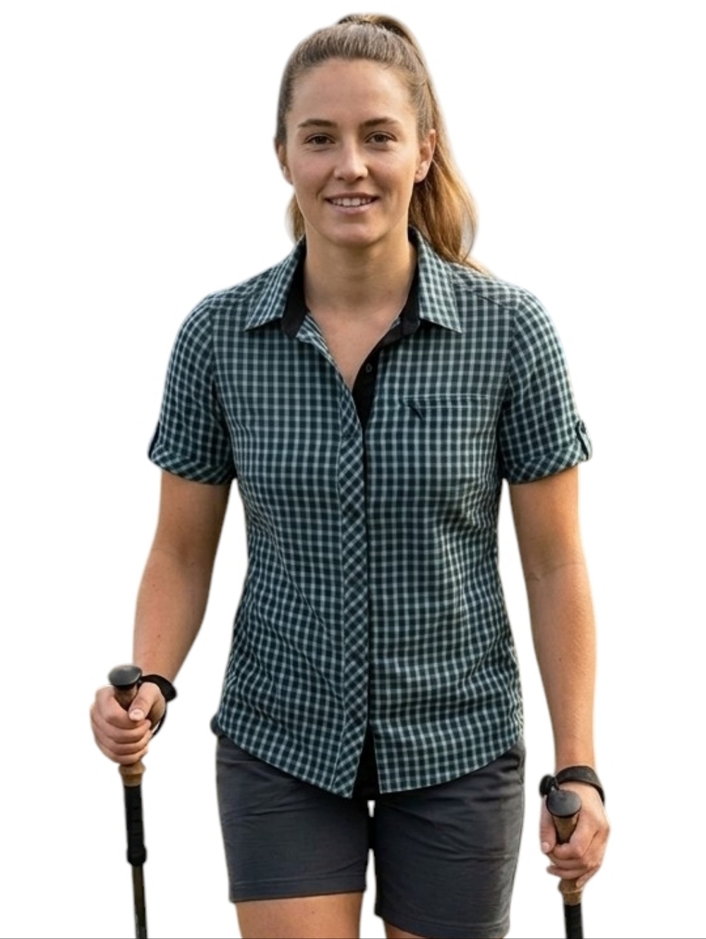 Icebreaker Merino Wool Plaid Shirt Womens S Green Button Up Collared